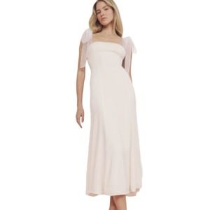 Reformation Kairo Dress in Ivory Midi Wedding Dress Size 12 NWT